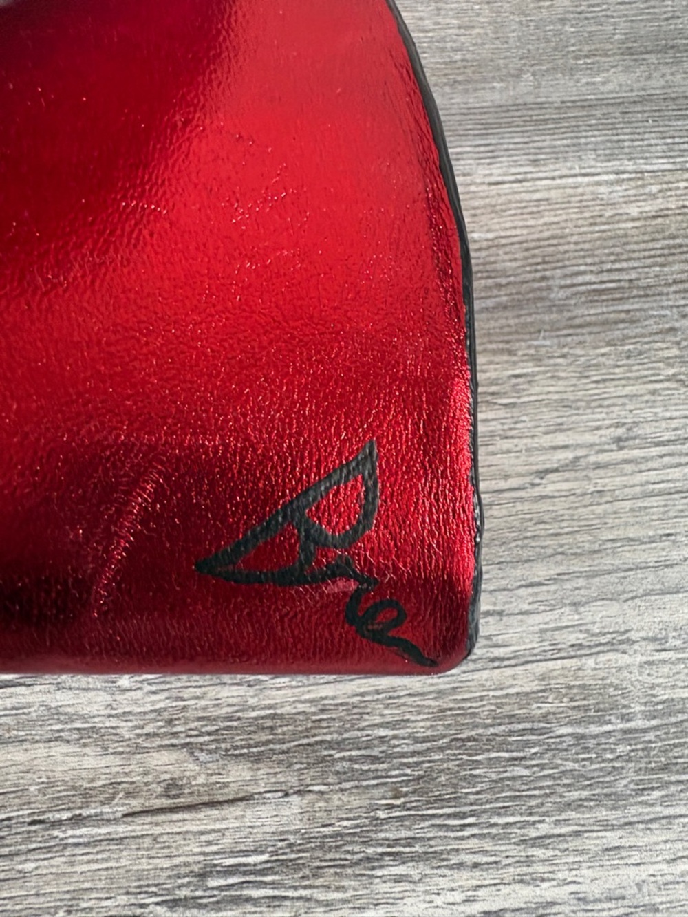 Luxury Handcrafted Metallic Red Leather Clutch - Picture 4 of 13